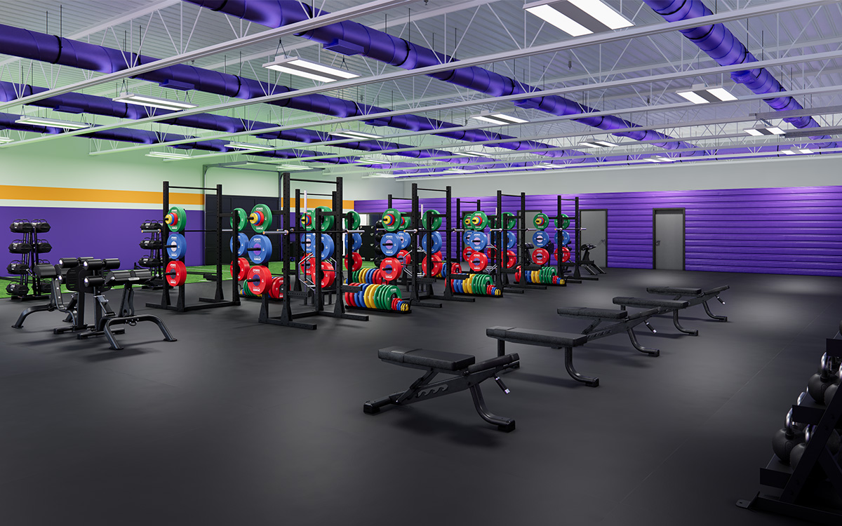Colorful School Strength Training Facility